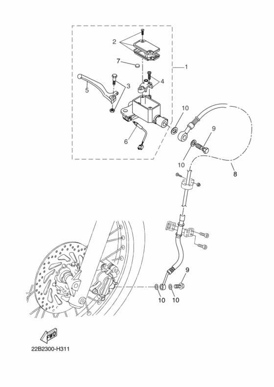 Front master cylinder