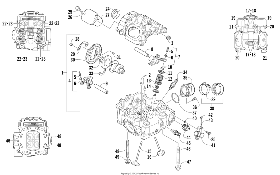 Cylinder Head And Camshaft/valve Assembly (Engine Serial No. 0309070 And Up)