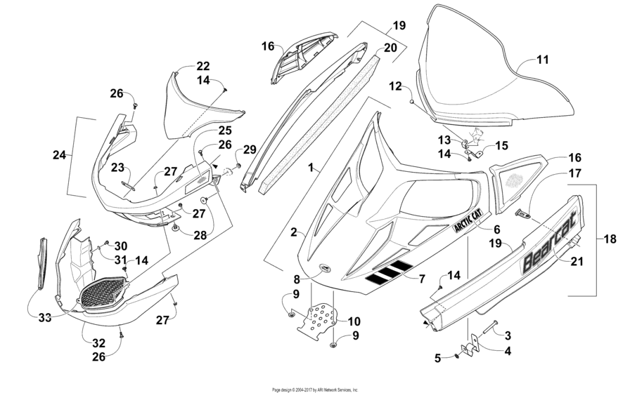 Hood, Windshield, And Front Bumper Assembly