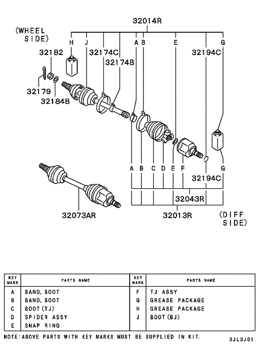 Front axle drive shaft