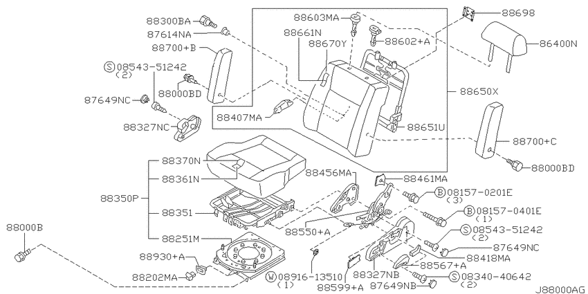 Rear seat