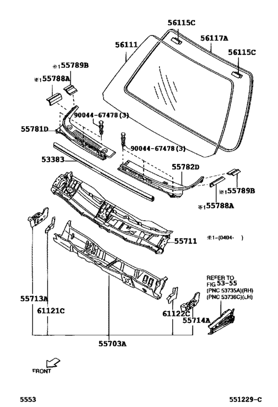 Cowl Panel & Windshield Glass