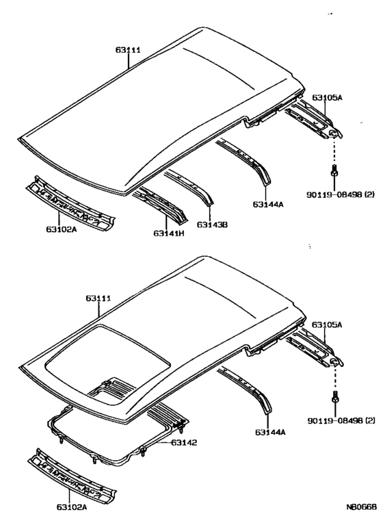 Roof Panel & Back Window Glass