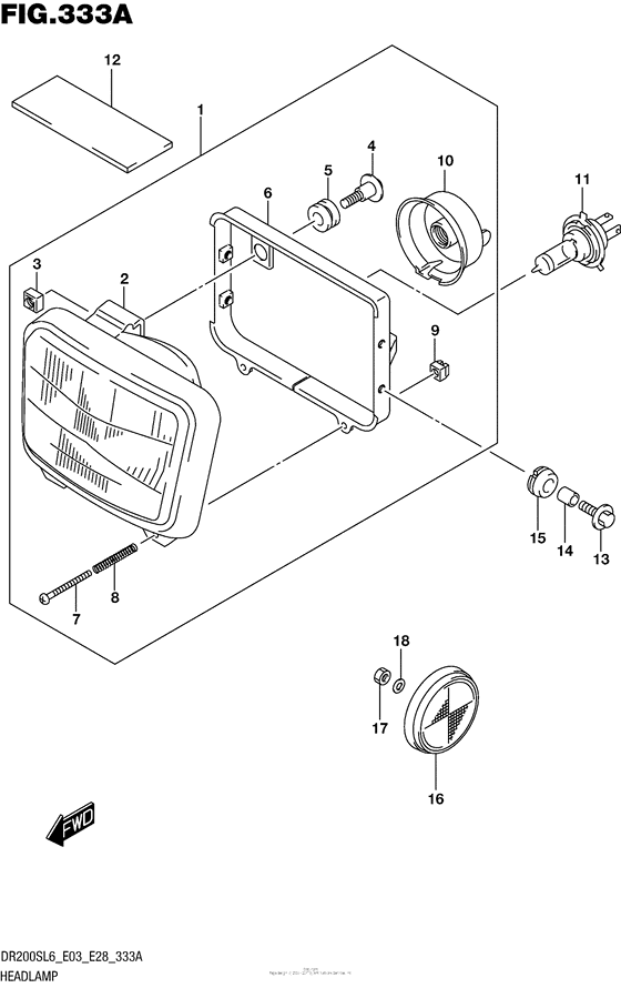 Headlamp (Dr200Sl6 E03)