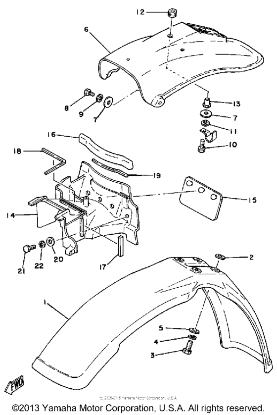 Front fender-rear fender