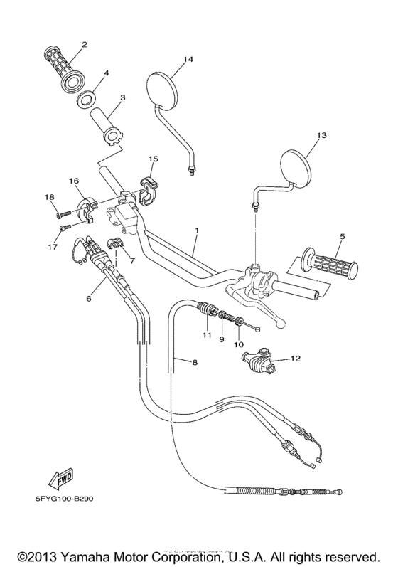 Steering handle & cable
