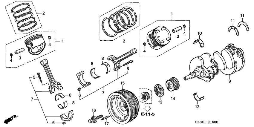 Crankshaft/piston