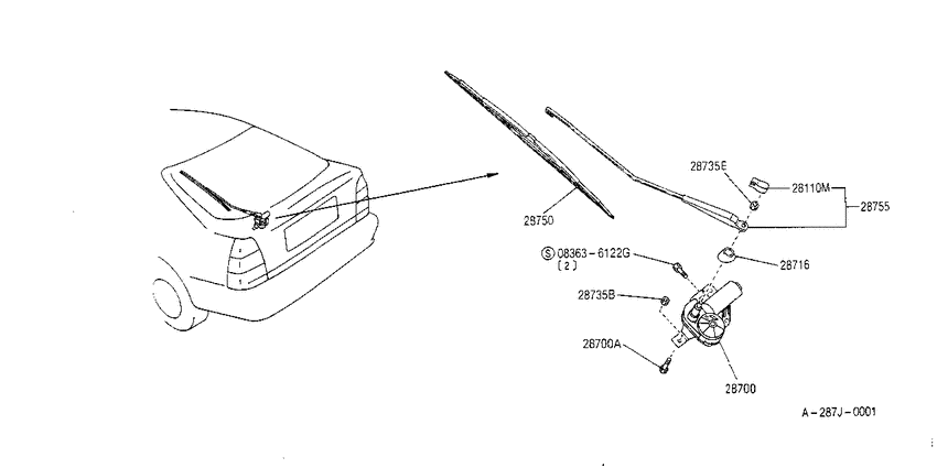 Rear window wiper