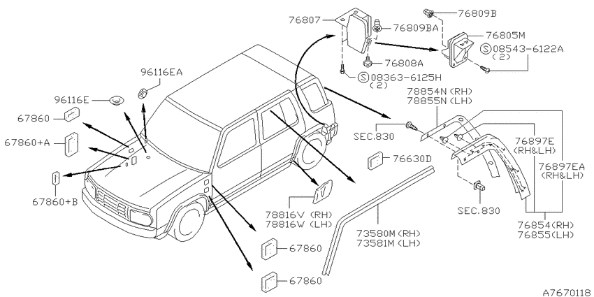 Body side fitting