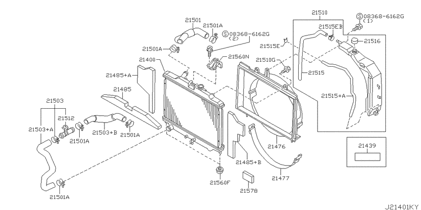 Radiator, shroud & fitting