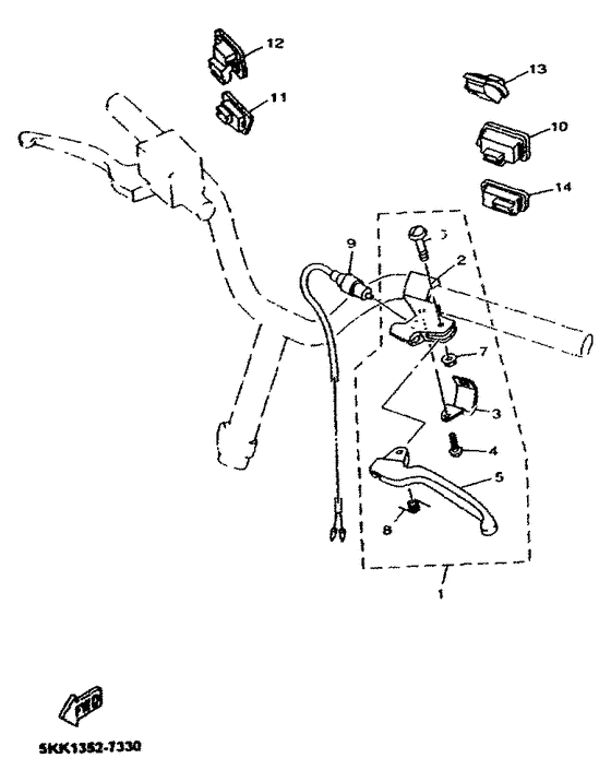 Lenkerschalter. hebel