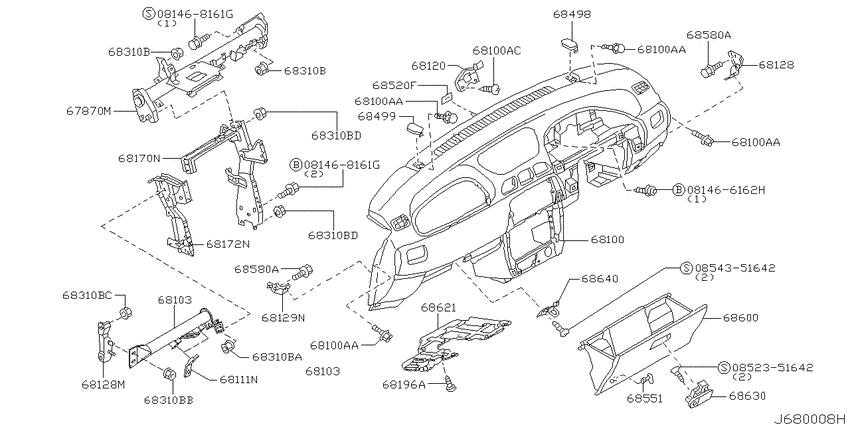 Instrument panel, pad & cluster lid