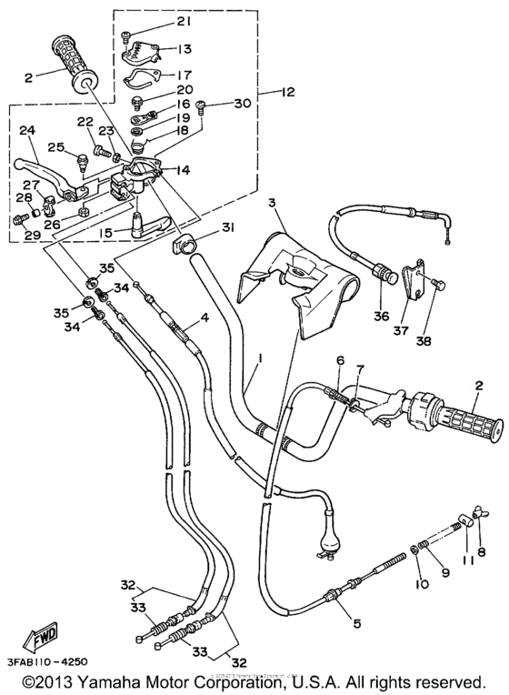 Steering handle & cable