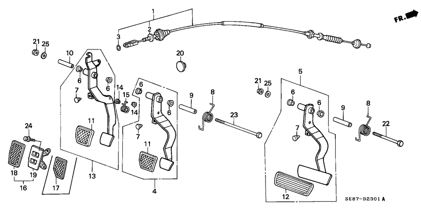 Clutch pedal/brake pedal