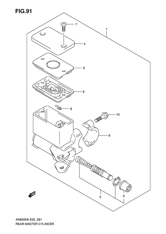 Rear master cylinder