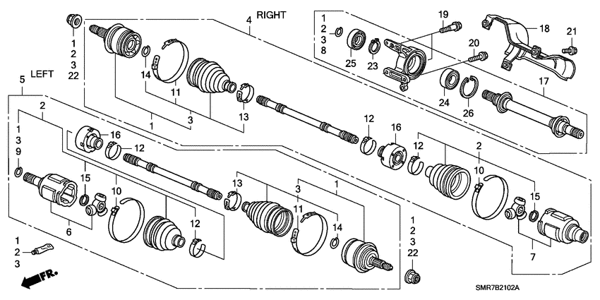 Front driveshaft/ half shaft