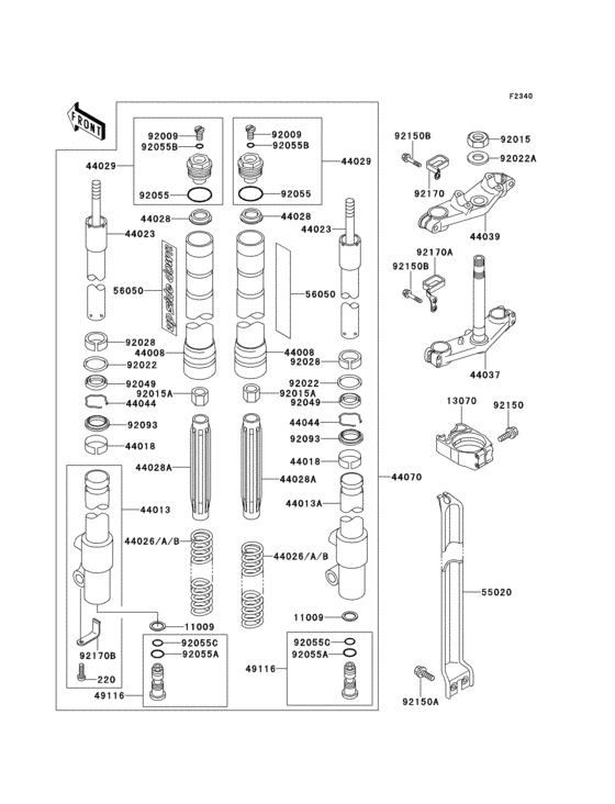 Front fork(1/2)(kx80-t4/t5)