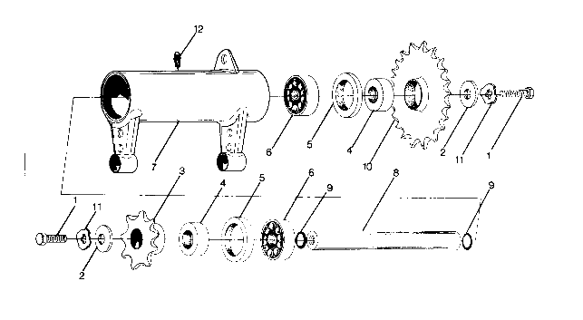 Details-front drive assembly center tightener assembly-pn 1380001