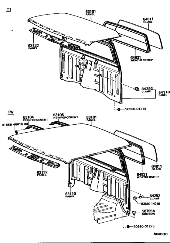 Roof Panel & Back Panel