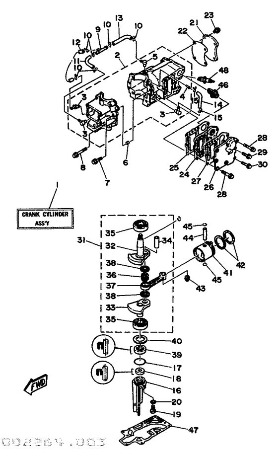 Cylinder. crankcase