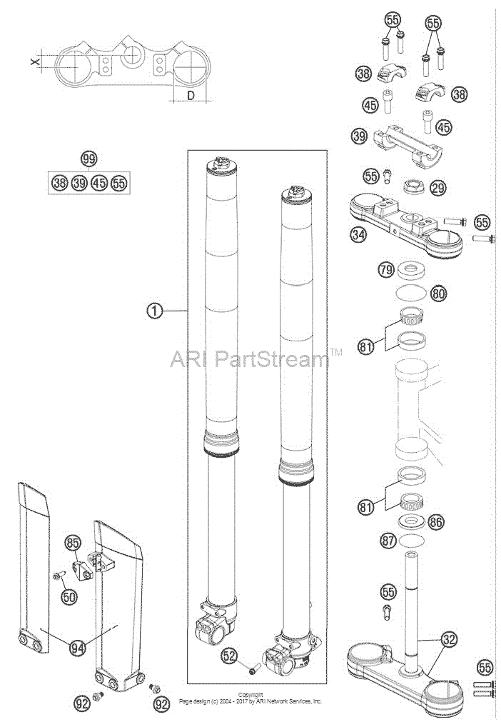 Front Fork, Triple Clamp