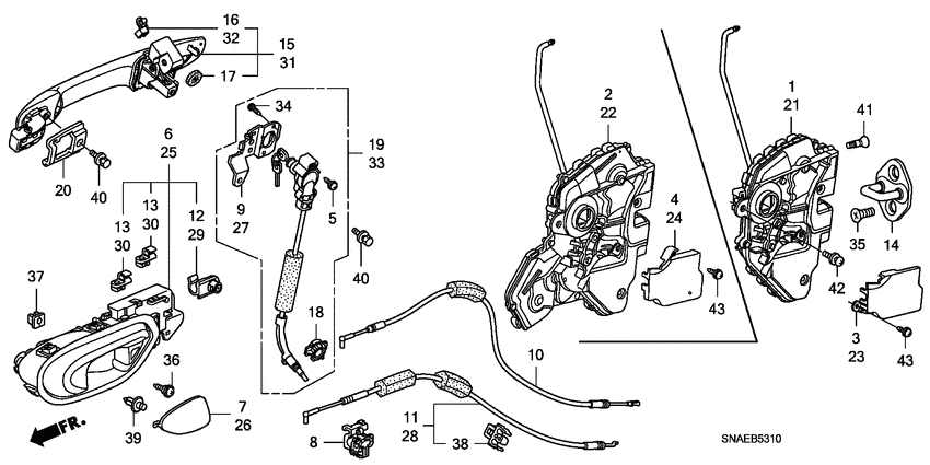Front door lock/ outer handle