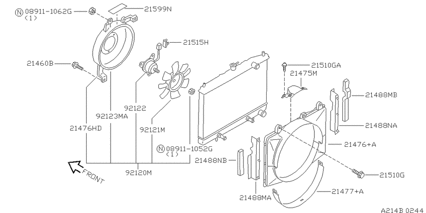 Radiator, shroud & fitting