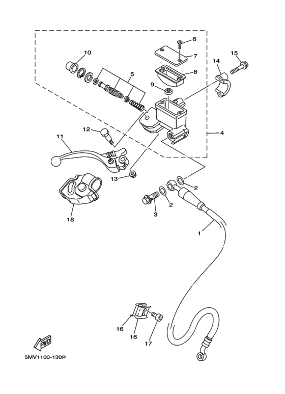 Front master cylinder