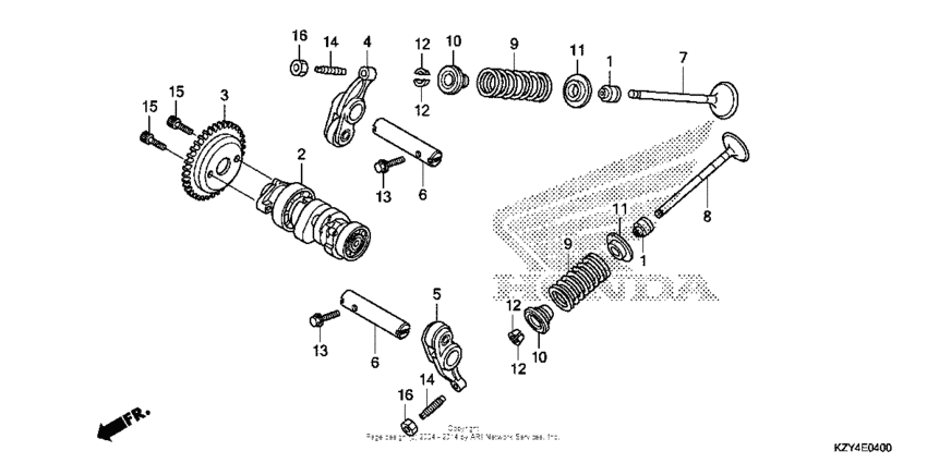 Camshaft + valve