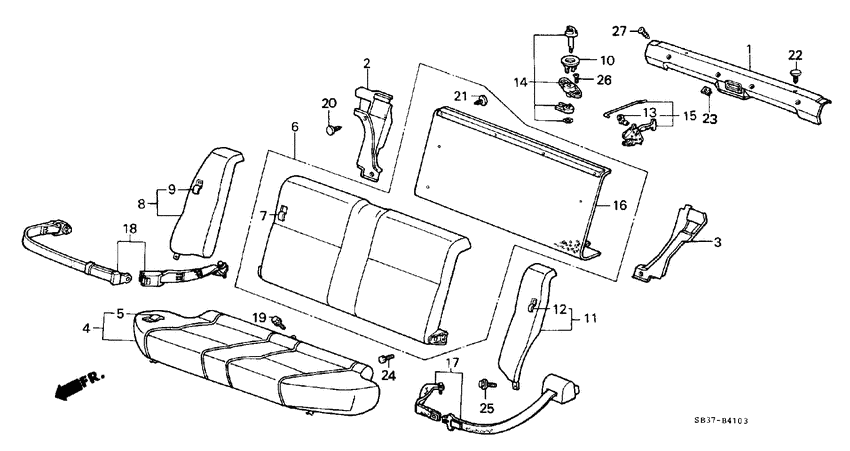 Rear seat component