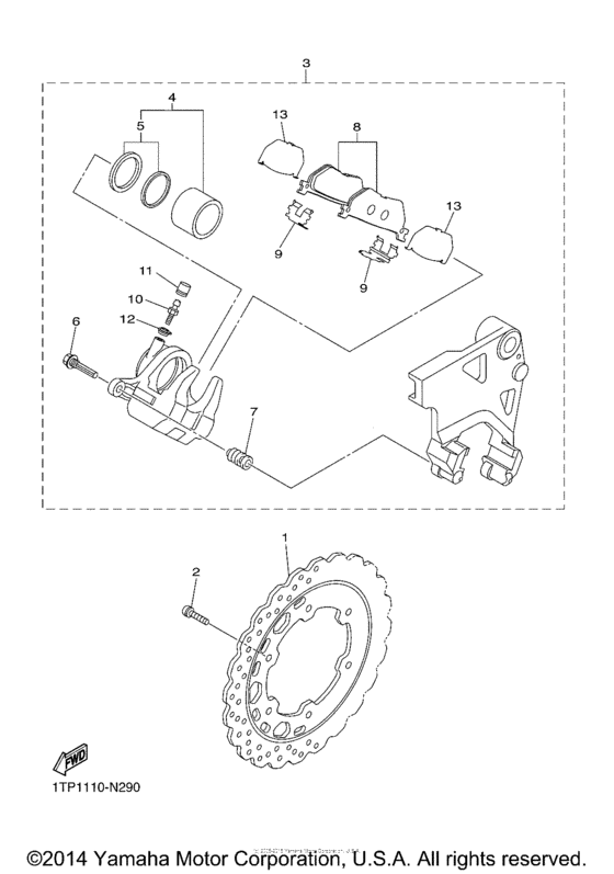 Rear brake caliper