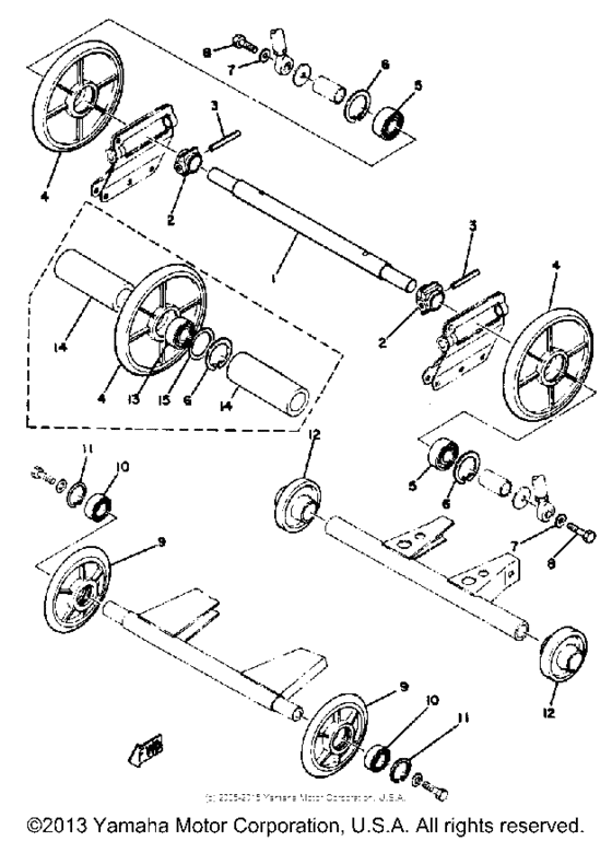 Rear axle & wheel
