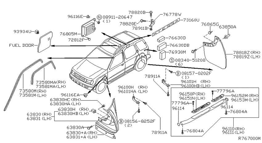 Body side fitting