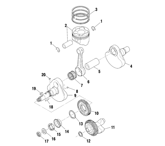 Crankshaft and piston