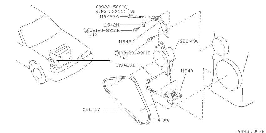 Power steering pump mounting