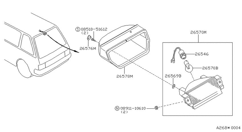 High mounting stop lamp