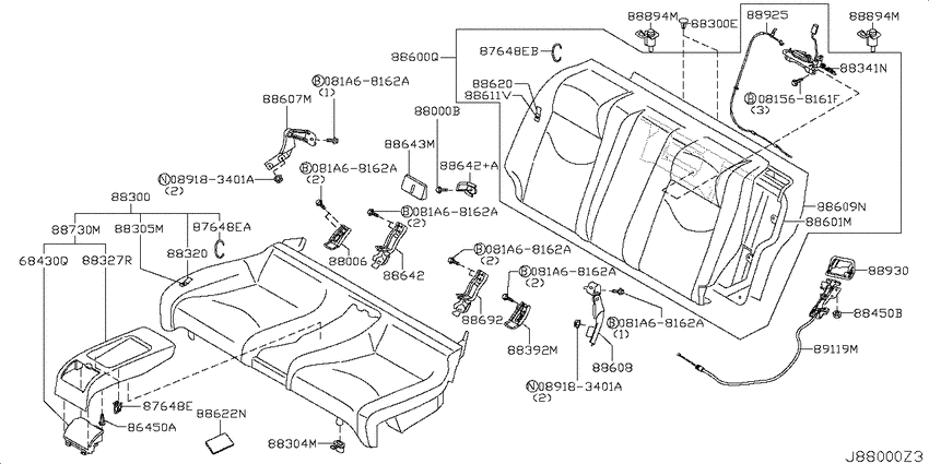 Rear seat