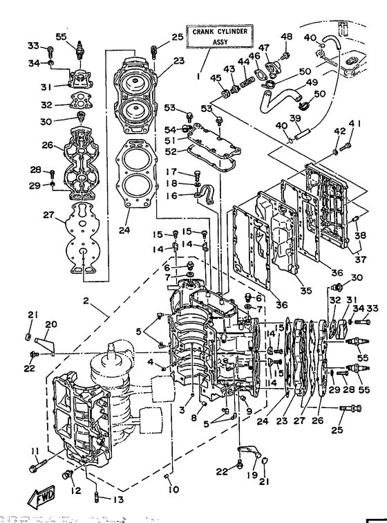 Cylinder. crankcase