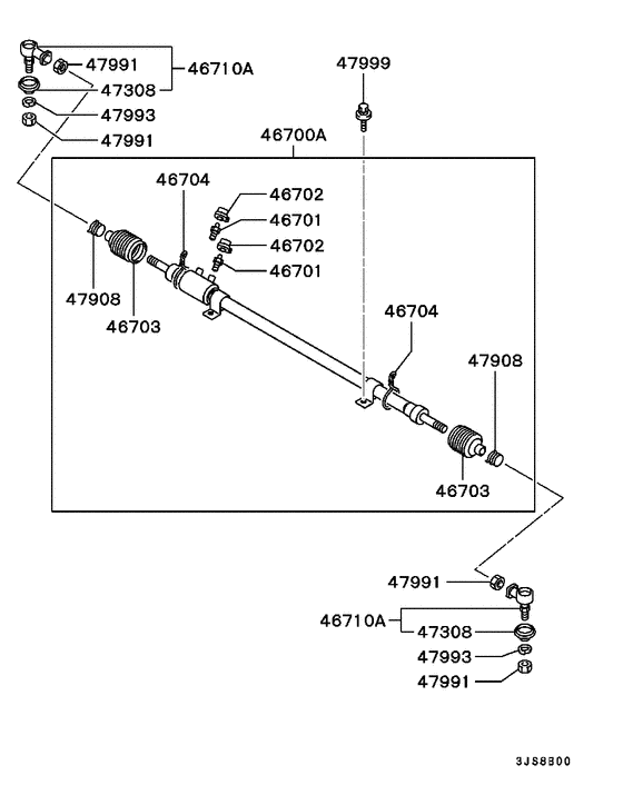 Rear steering linkage