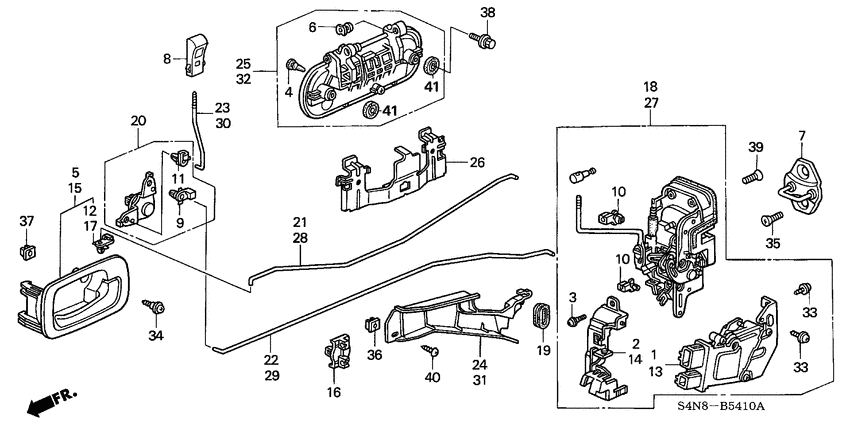 Rear door locks/ outer handle