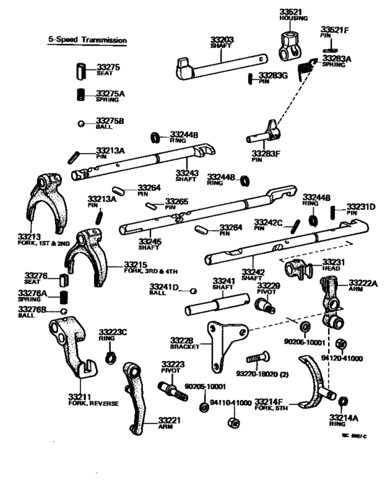 Gear Shift Fork & Lever Shaft (Mtm)