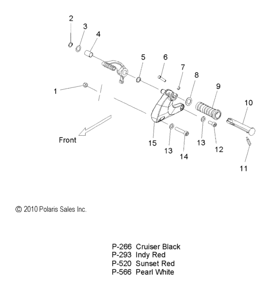 Chassis, footpeg, l.h.