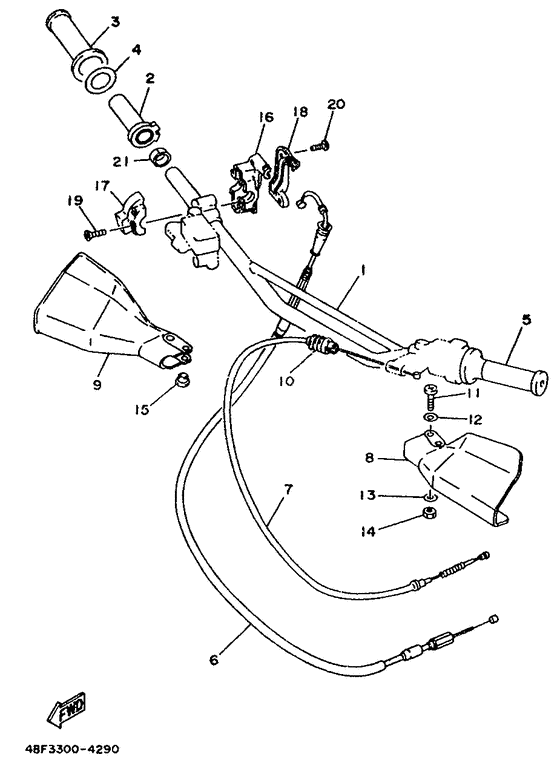 Steering handle & cable
