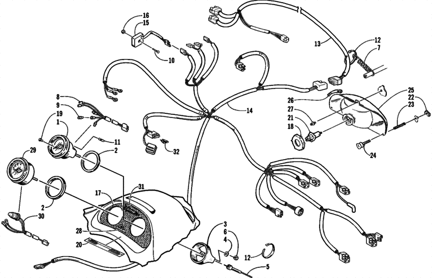 Headlight, Instruments, And Wiring Assemblies