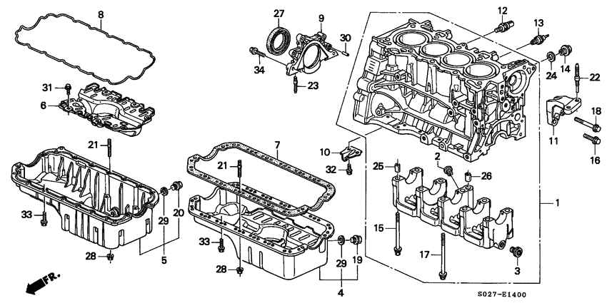 Cylinder block/oil pan