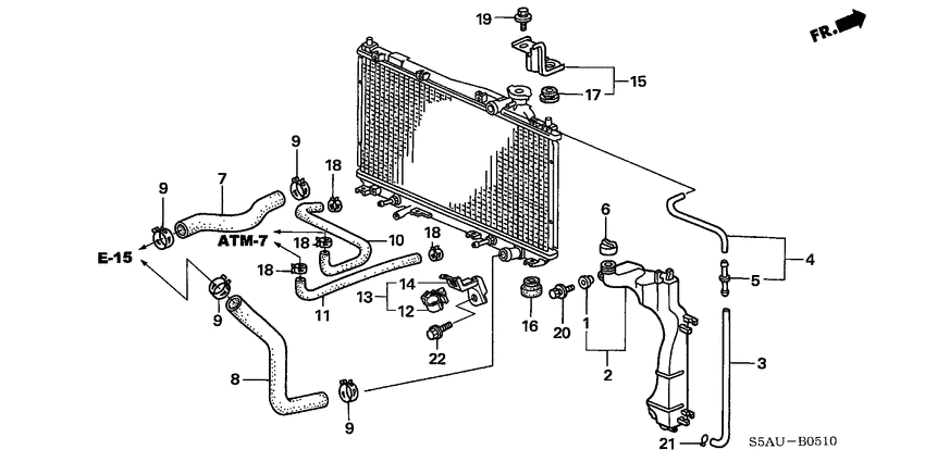 Radiator hose/reserve tan k