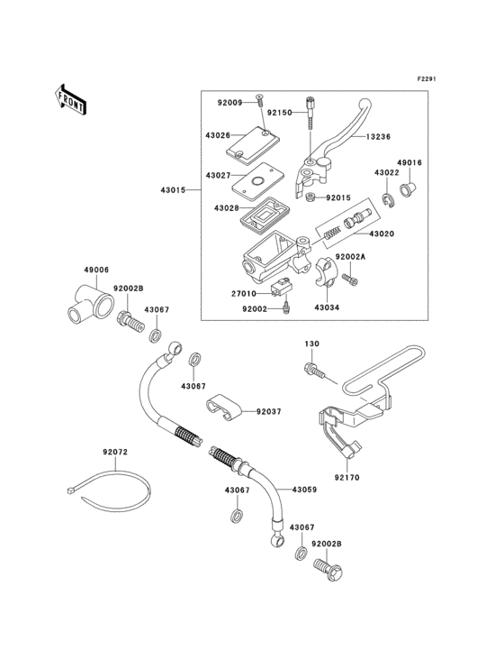 Front master cylinder