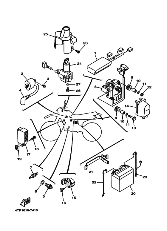 Electrical 1 for 1998 Yamaha DT230 Japan (010) sales region, Deep