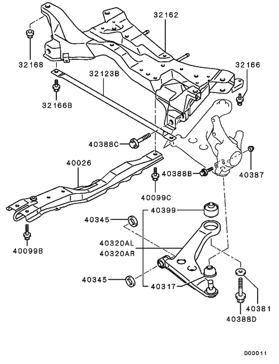 Front susp arm & member