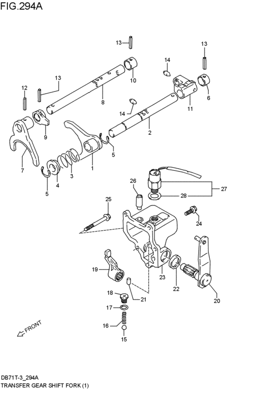 transfer gearlever fork